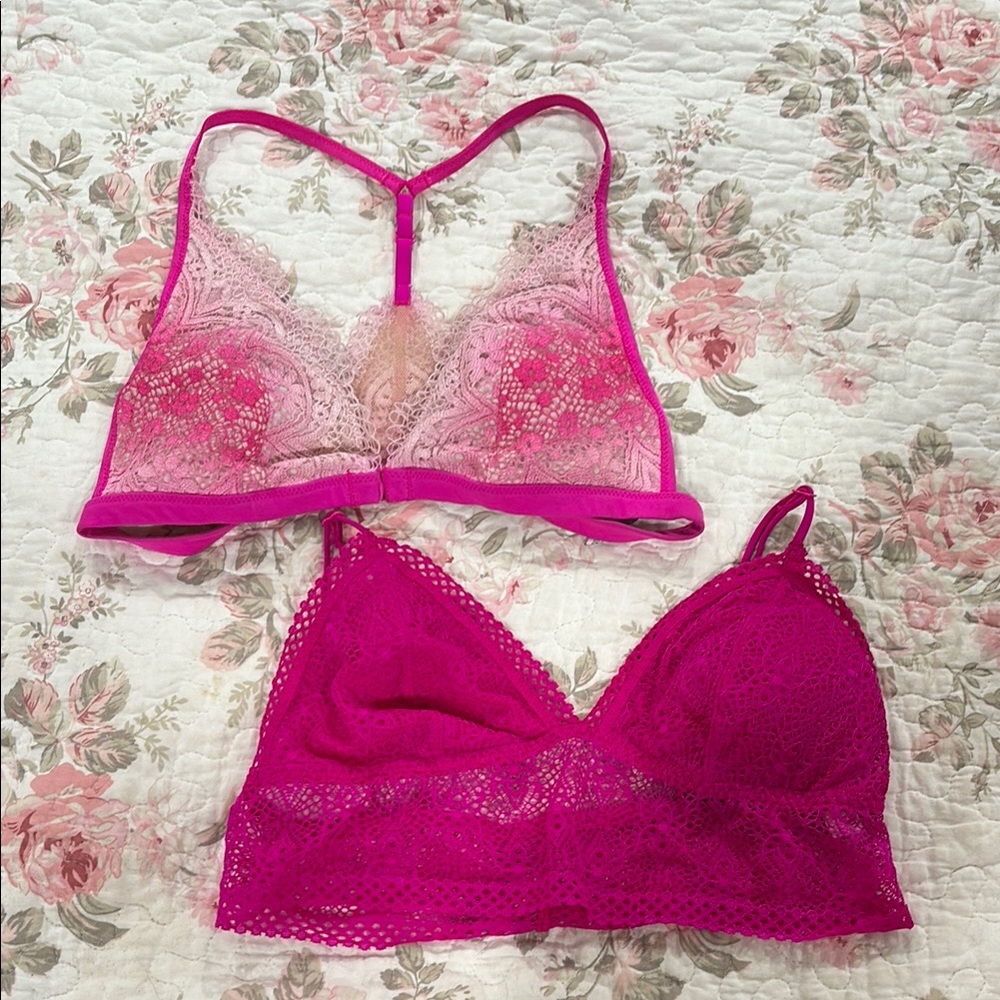 2 VS Pink Bralettes